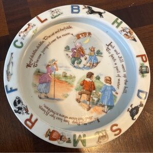 Beautiful Detailed Vintage Baby’s Child's Heavy ABCs Feeding Dish Bowl Germany